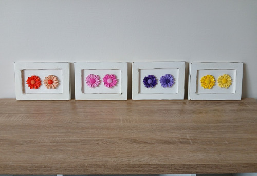 Twin daisy frame in shabby - 1,